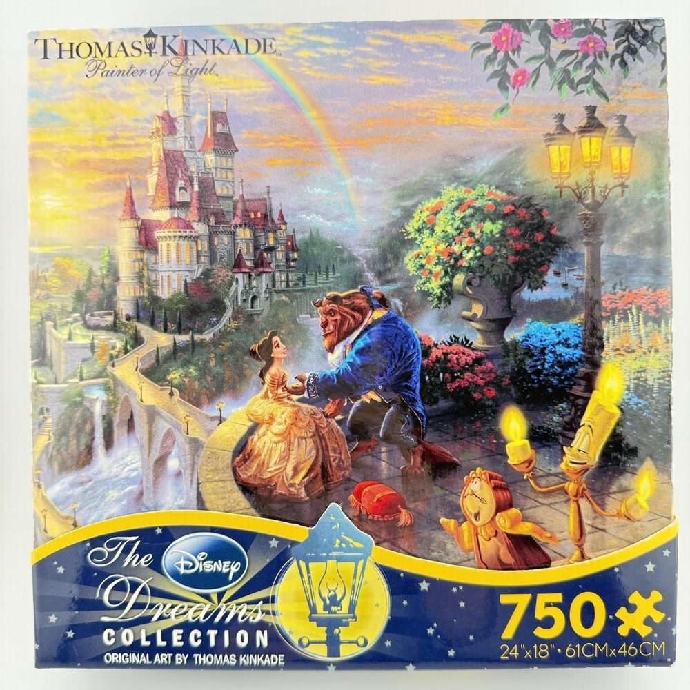 Disney x Thomas Kinkade Beauty & the Beast Puzzle 750 Piece Made In USA NEW! H2